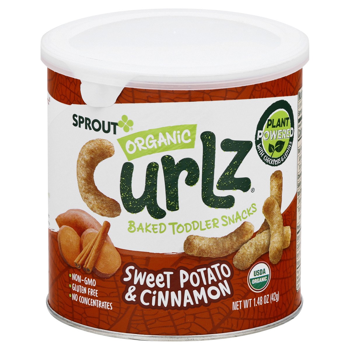 slide 8 of 13, Sprout Curlz Organic Sweet Potato & Cinnamon Baked Toddler Snacks 1.48 oz, 1.48 oz