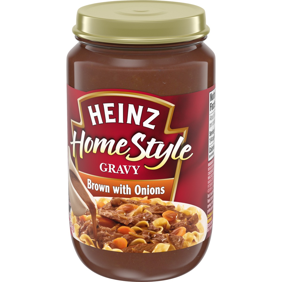 slide 2 of 9, Heinz HomeStyle Brown with Onions Gravy, 12 oz Jar, 12 oz