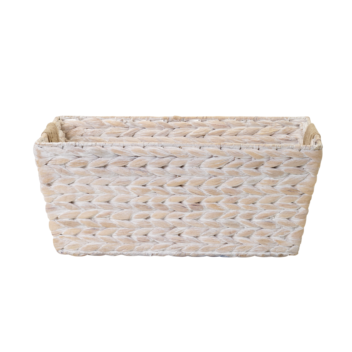 slide 1 of 5, White Water Hyacinth Tapered Jute Basket With Handles, 1 ct