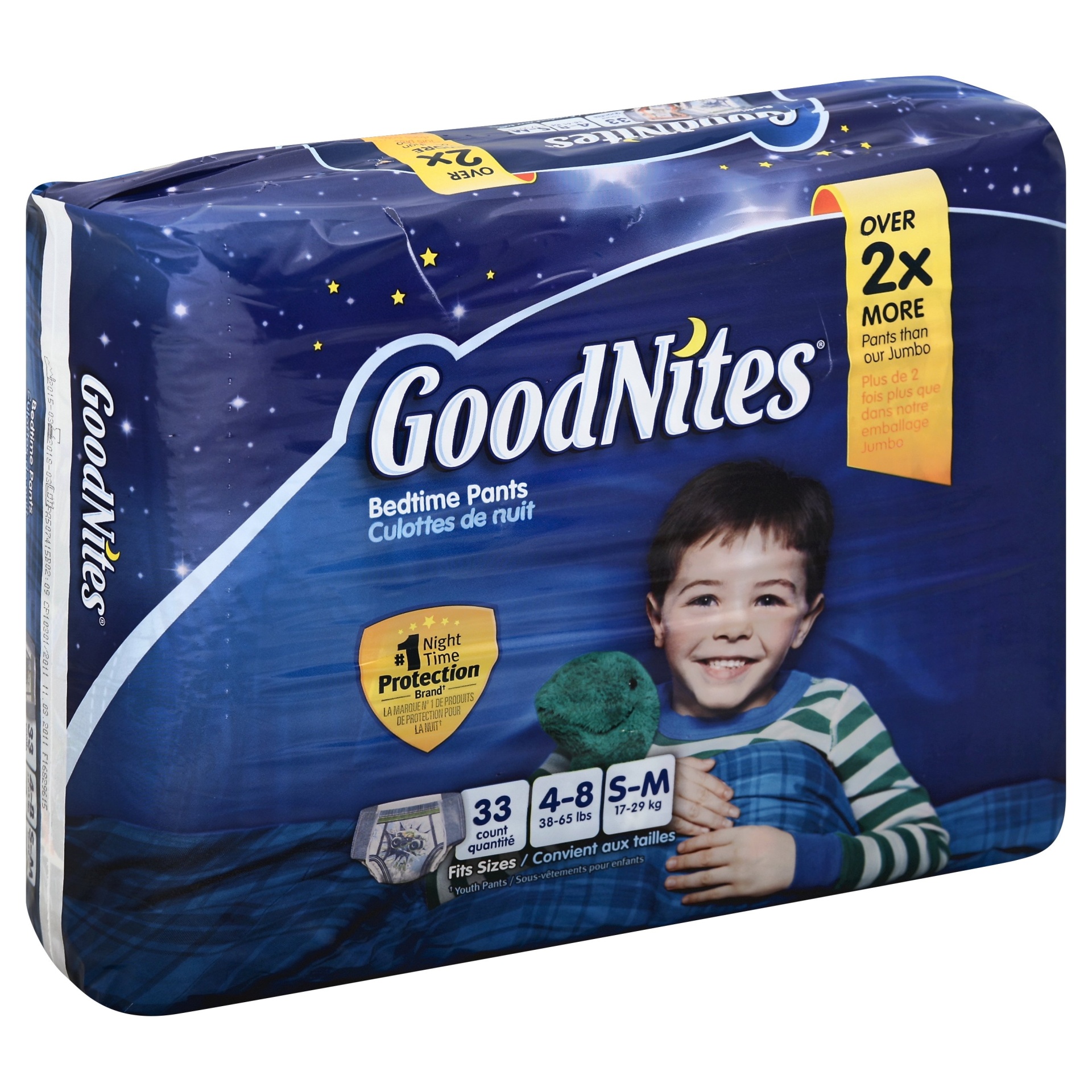 slide 1 of 1, GoodNites Boys Bedtime Pants Small/Medium, 33 ct