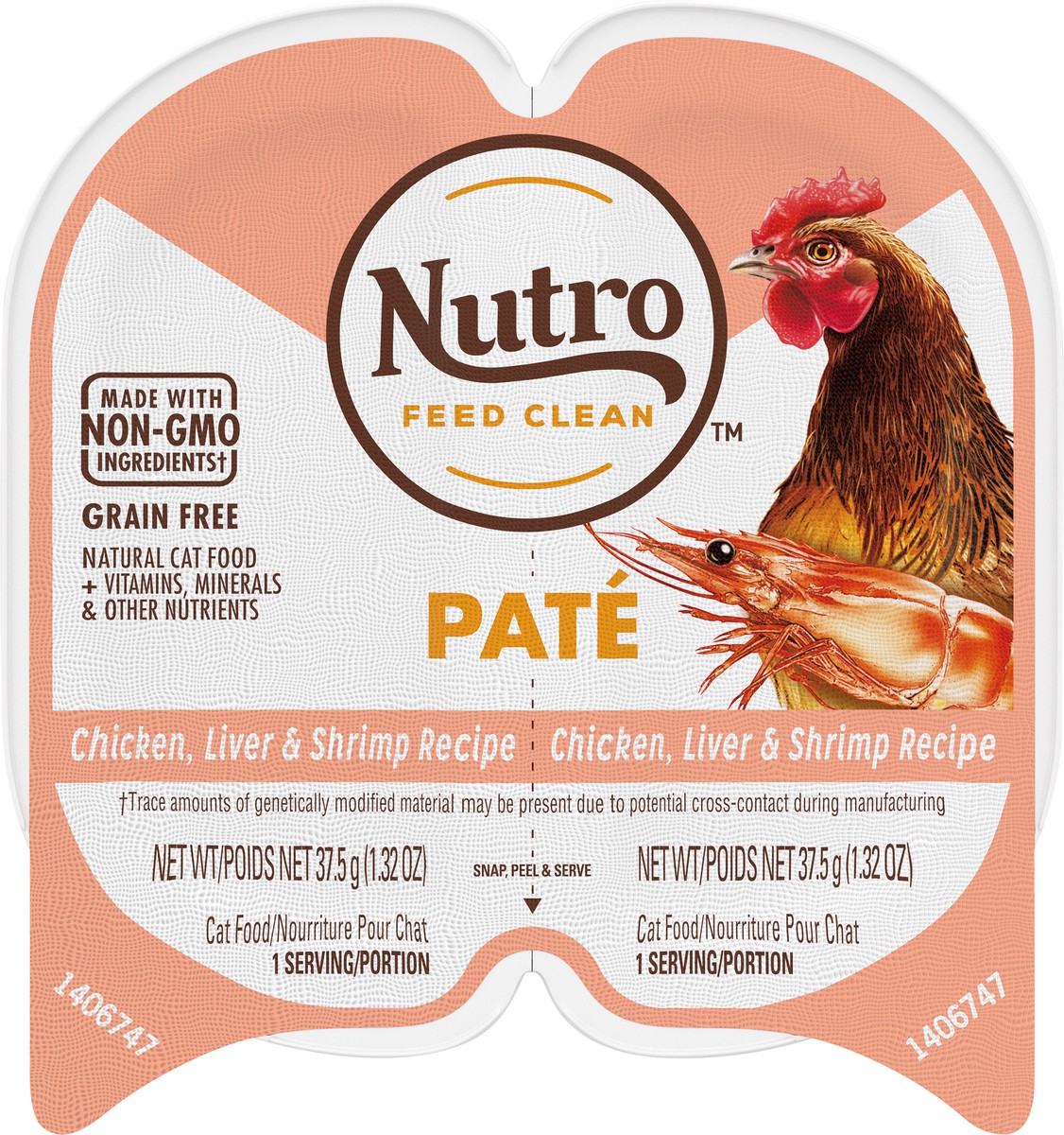 slide 6 of 15, Nutro Feed Clean Pate Chicken, Liver & Shrimp Recipe Cat Food 2 - 1.32 oz Cup,  