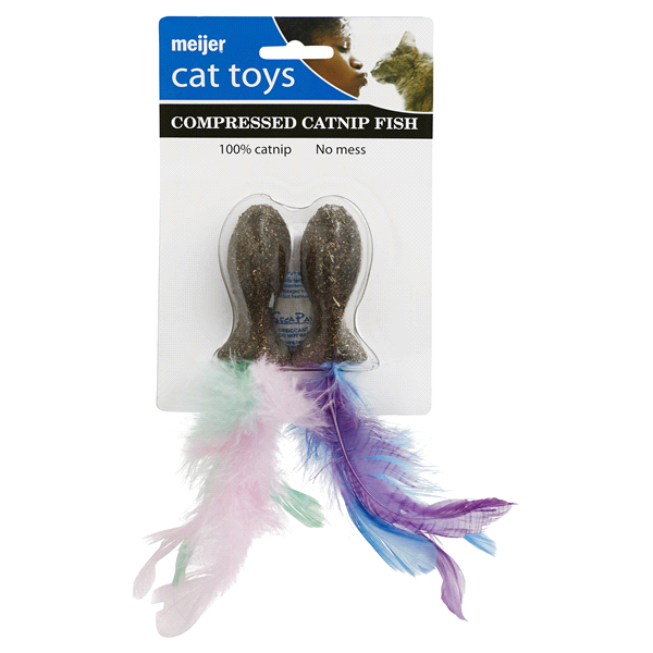 slide 1 of 1, Meijer Compressed Catnip Fish Cat Toys, 2 ct