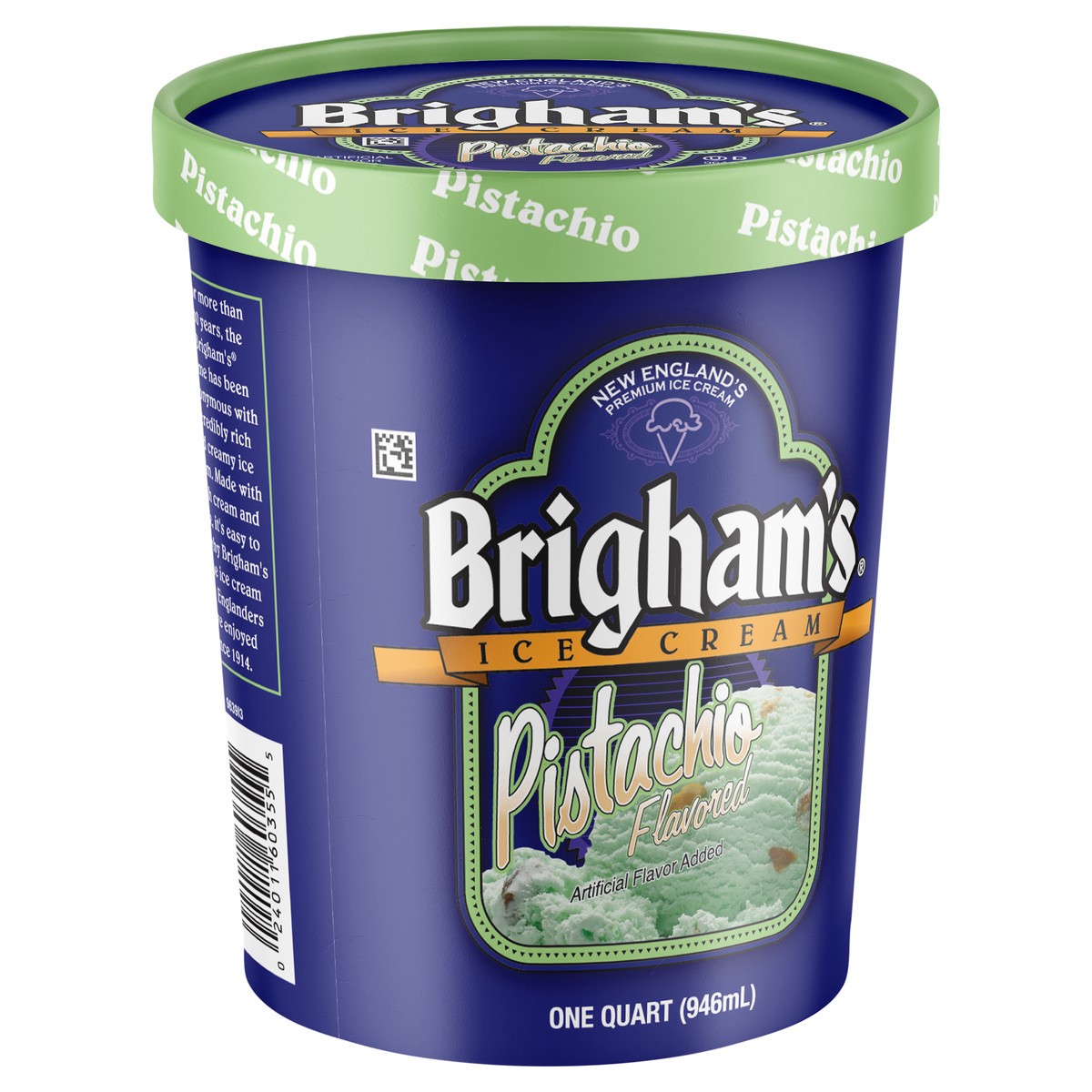 slide 3 of 9, Brigham's Pistachio Ice Cream, 1 Quart, 1 qt