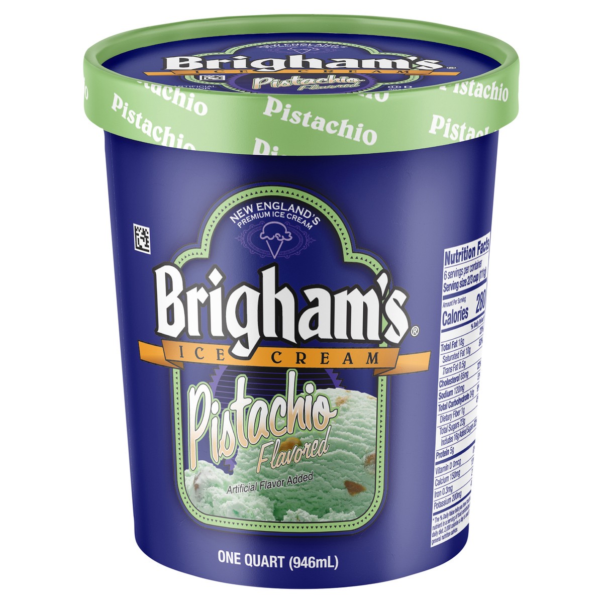 slide 7 of 9, Brigham's Pistachio Ice Cream, 1 Quart, 1 qt