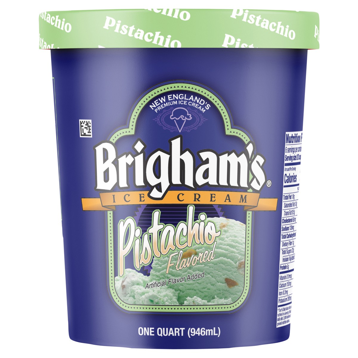 slide 1 of 9, Brigham's Pistachio Ice Cream, 1 Quart, 1 qt