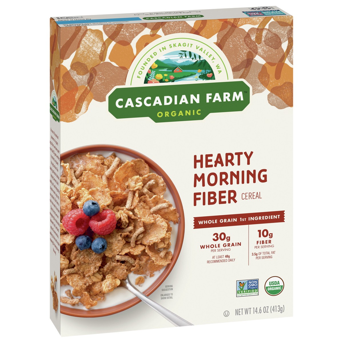 slide 10 of 13, Cascadian Farm Organic Hearty Morning Fiber Cereal, Non-GMO, 14.6 oz., 14.6 oz