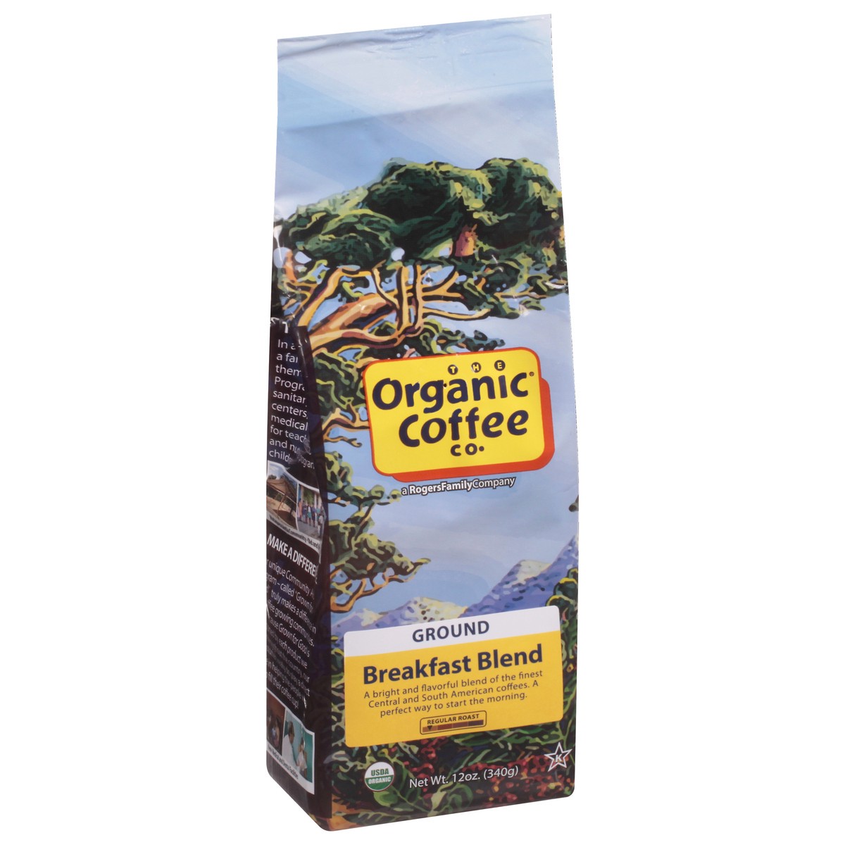 slide 2 of 9, The Organic Coffee Co. Breakfast Blend Regular Roast Ground Coffee 12 oz, 12 oz