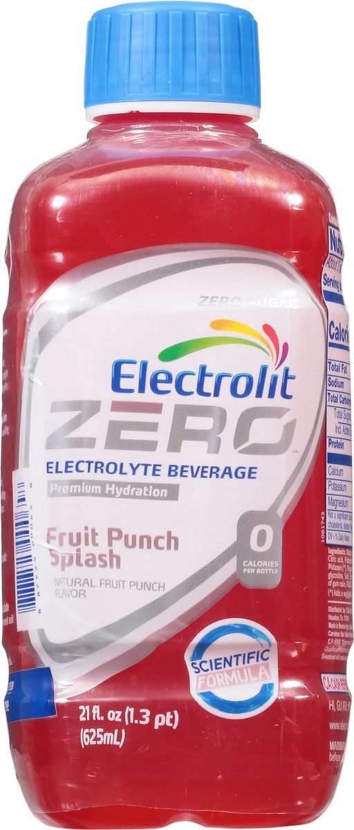 slide 5 of 9, Electrolit Premium Hydration Zero Sugar Fruit Punch Flavored Electrolyte Beverage, 21 fl oz bottle, 21 oz