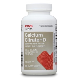 slide 1 of 1, CVS Health Calcium Citrate + D Caplets, 120 ct