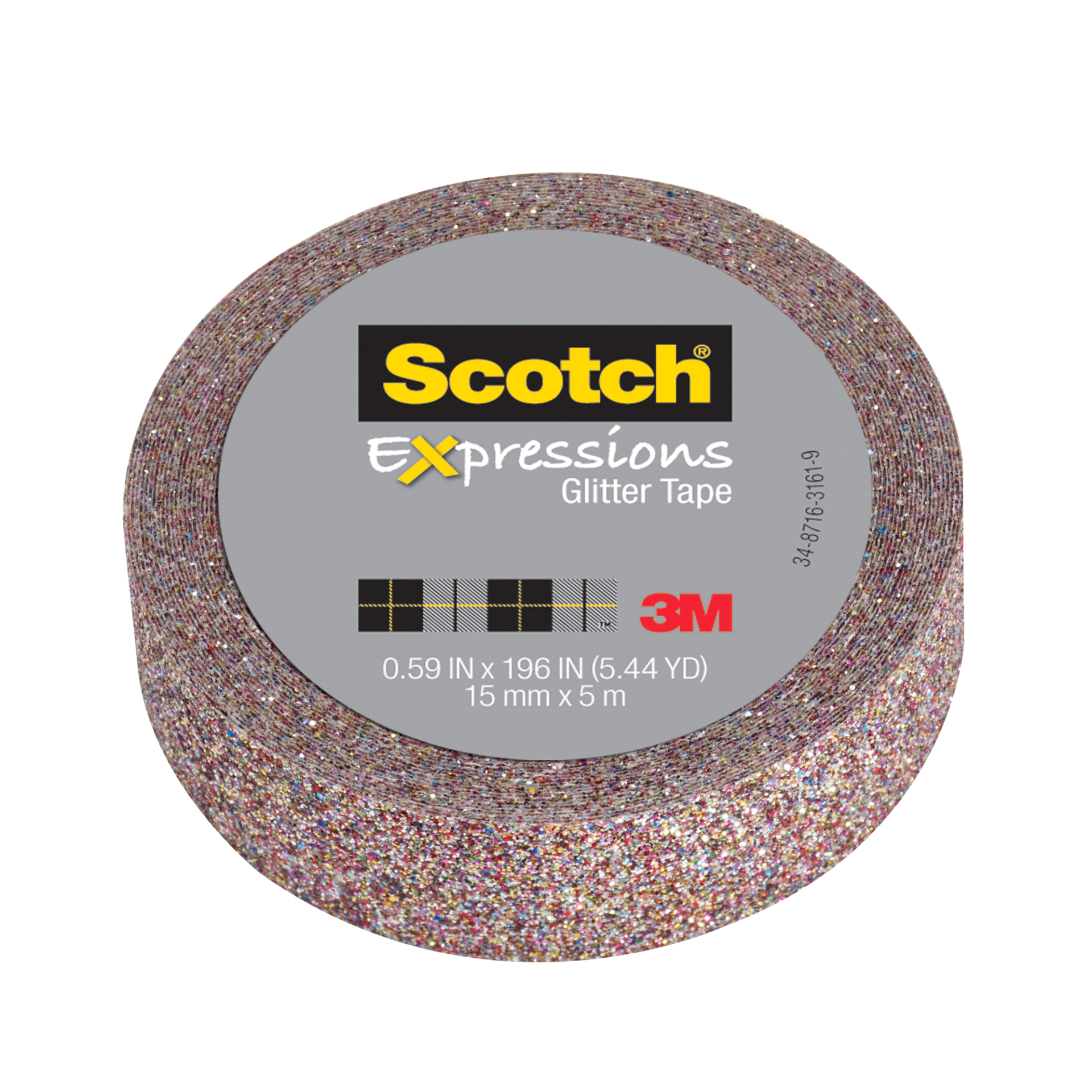 slide 1 of 3, Scotch Expressions Glitter Tape, MultiColored, 0.59 in x 196 in