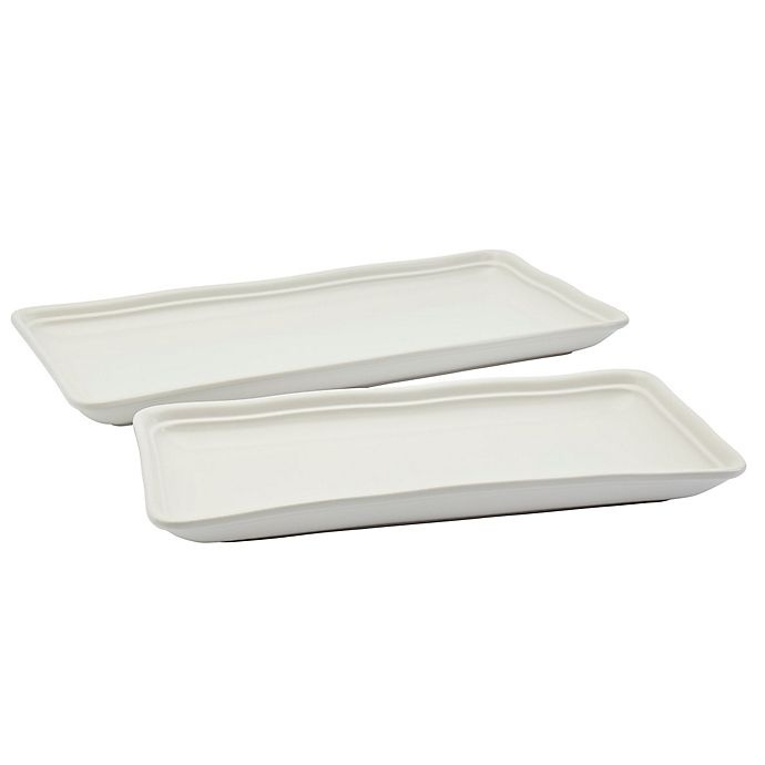 slide 1 of 4, Bee & Willow Home Bee & Willow Bristol Rectangular Platter Set - Coconut Milk, 2 ct