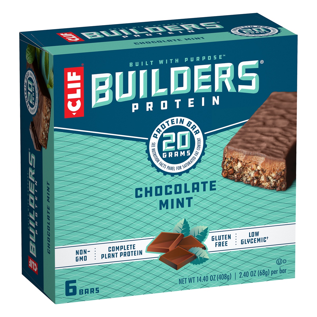 slide 2 of 10, CLIF Builders Chocolate Mint Protein Bars, 6 ct; 2.4 oz