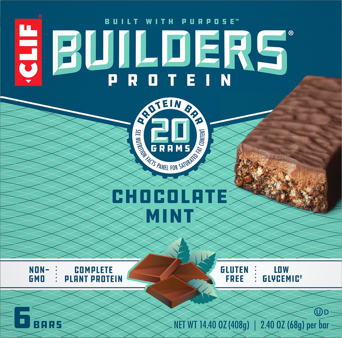 slide 9 of 10, CLIF Builders Chocolate Mint Protein Bars, 6 ct; 2.4 oz