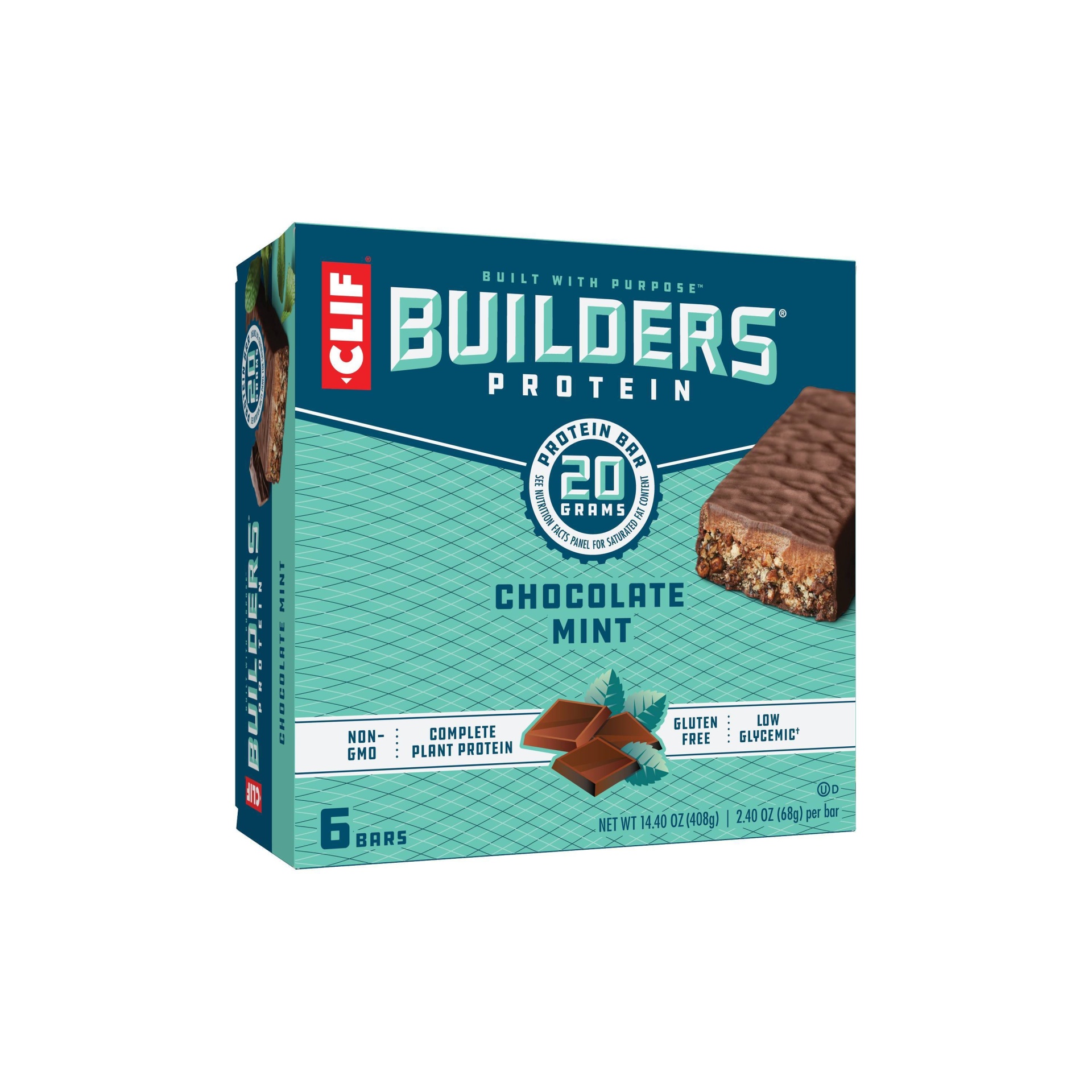 slide 1 of 10, CLIF Builders Chocolate Mint Protein Bars, 6 ct; 2.4 oz