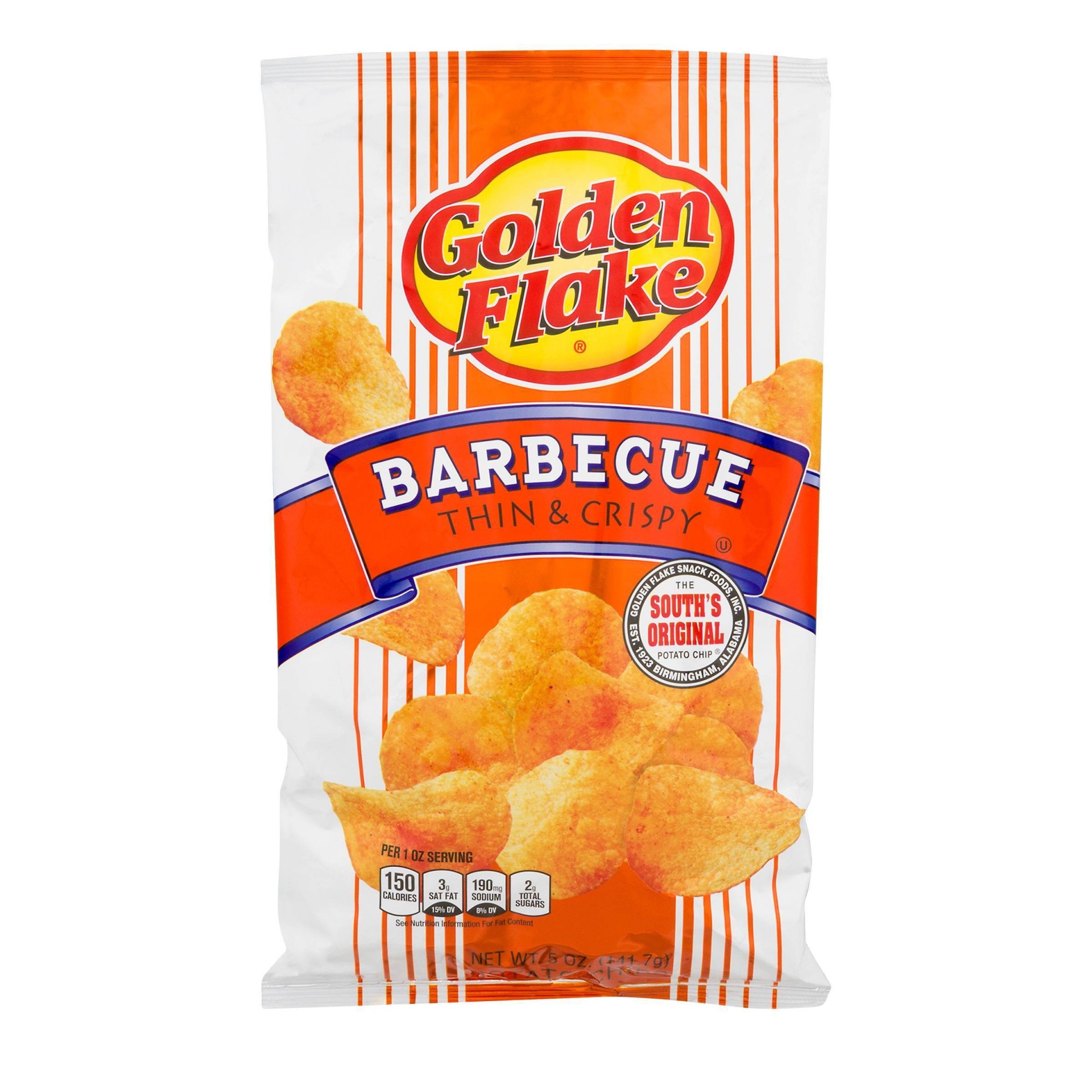 slide 1 of 1, Golden Flake Barbecue Thin & Crispy Potato Chips, 5 oz