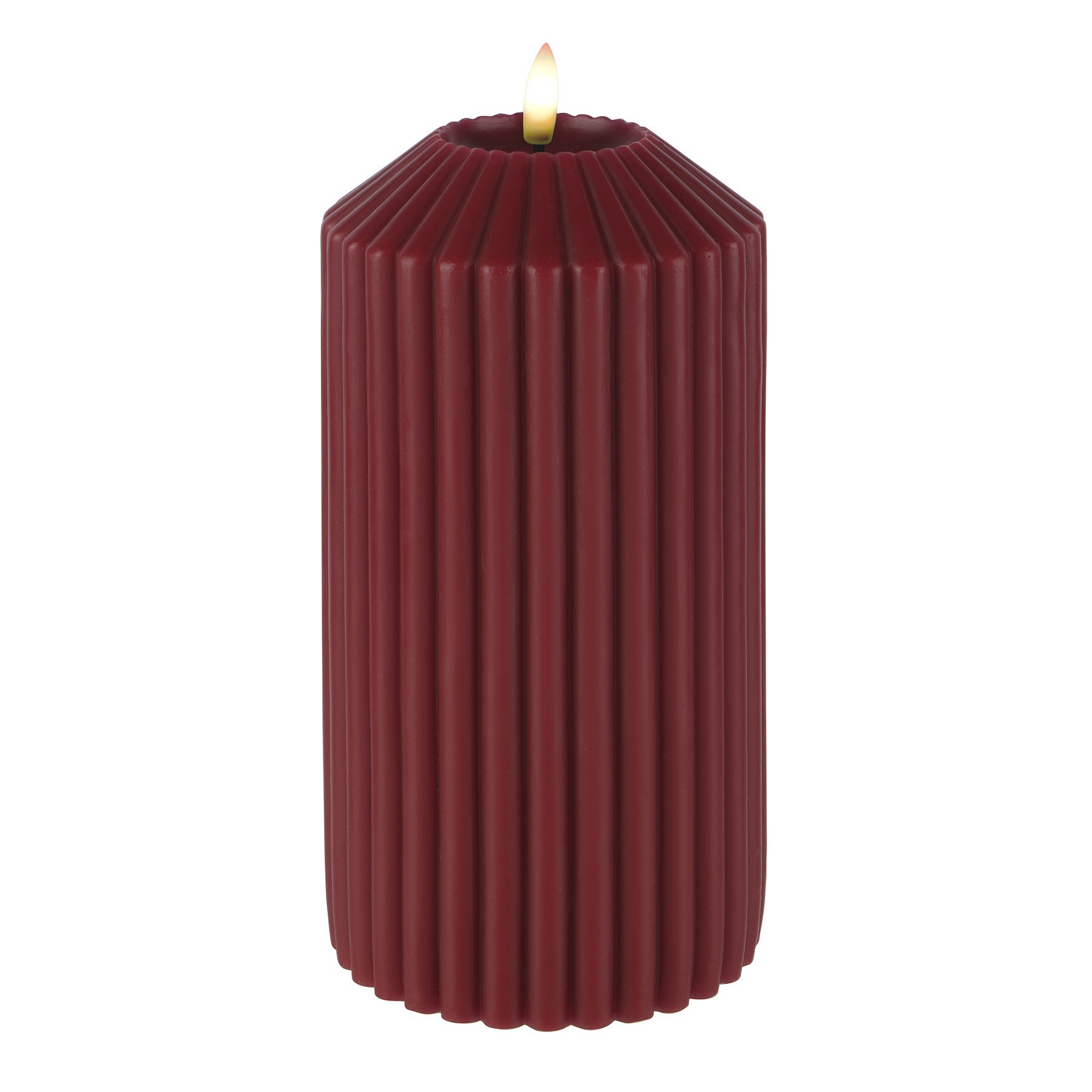 slide 2 of 2, 8" Ribbed Wax Led Pillar Candle By Ashland, 8 in x 4 in