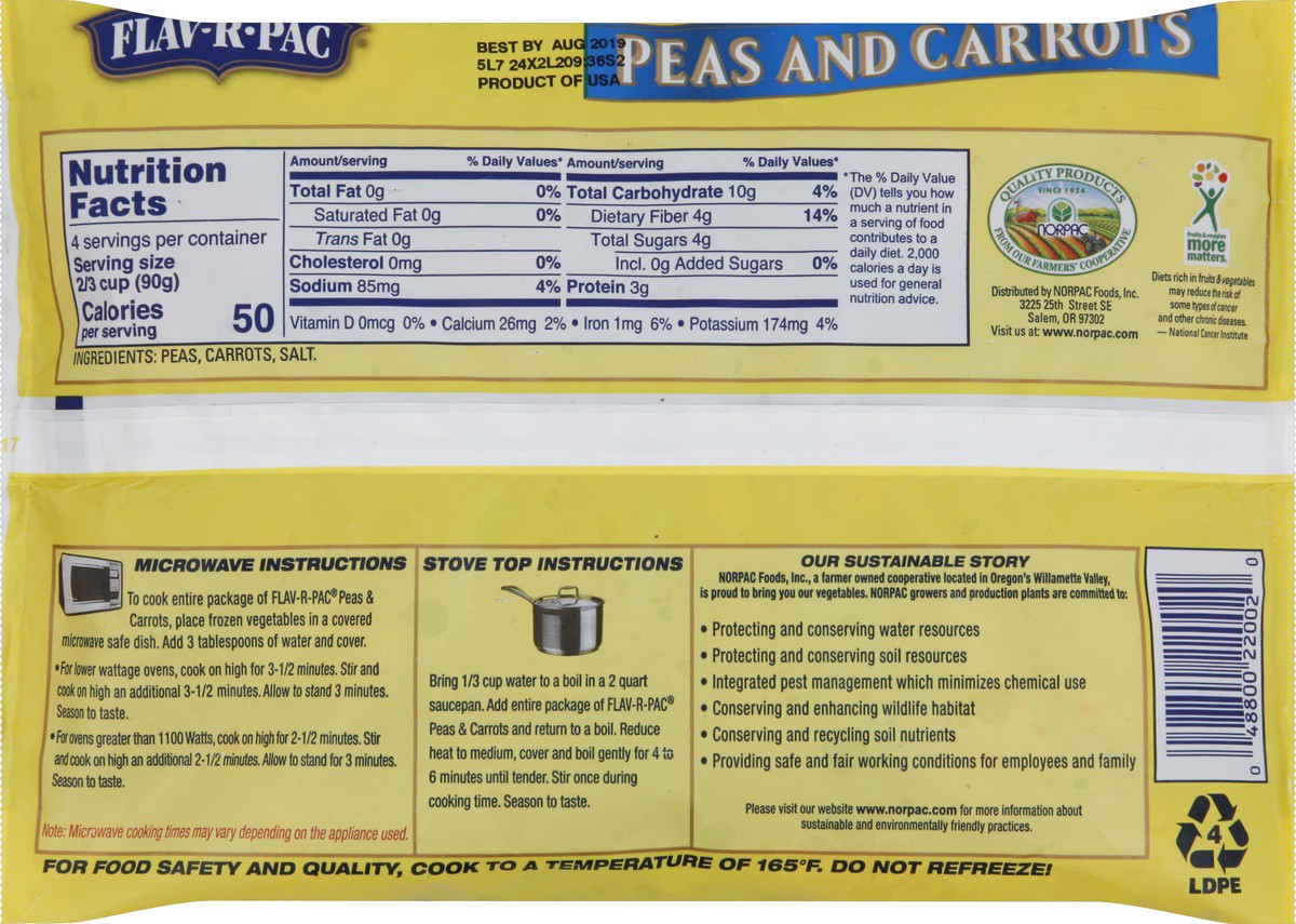 slide 5 of 7, Flav-R-Pac Peas and Carrots 12 oz, 12 oz