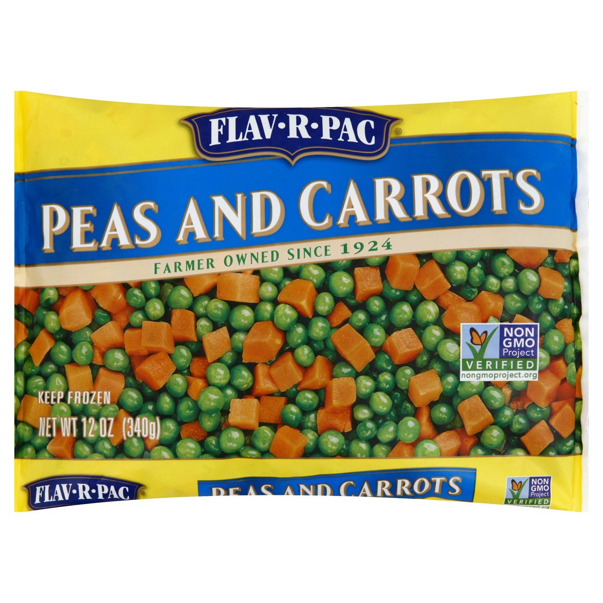 slide 1 of 7, Flav-R-Pac Peas and Carrots 12 oz, 12 oz