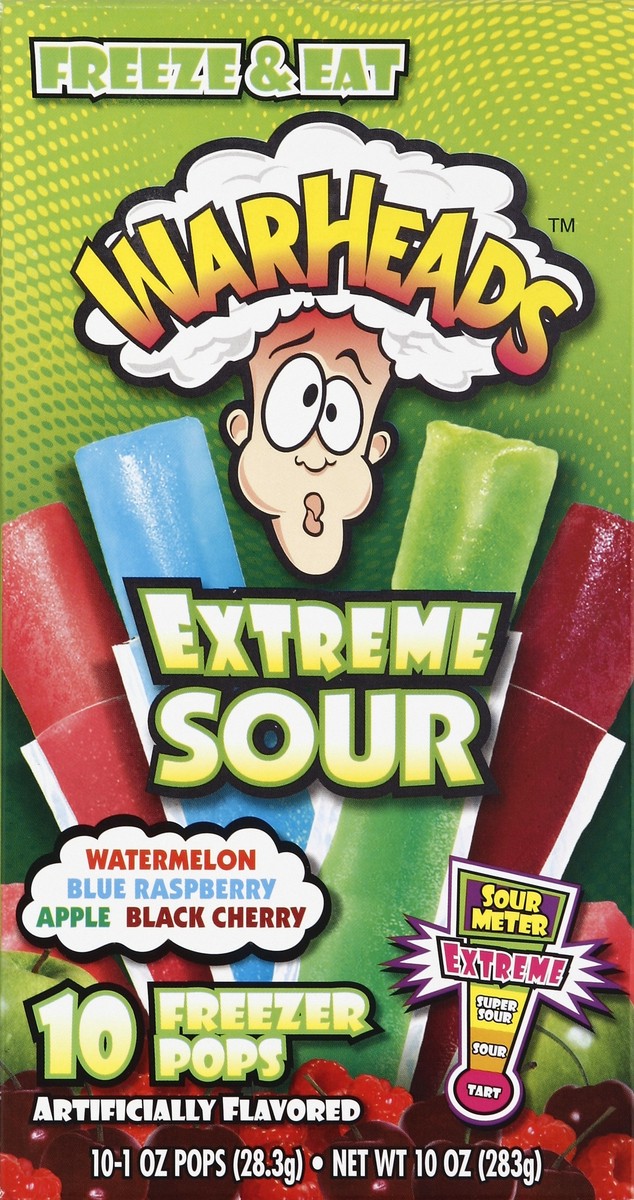 slide 5 of 5, Warheads Freezer Bars, Assorted Extreme Sour-Jel Sert *Not Sold Frozen, 10 ct