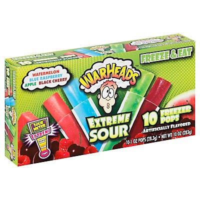slide 1 of 5, Warheads Freezer Bars, Assorted Extreme Sour-Jel Sert *Not Sold Frozen, 10 ct
