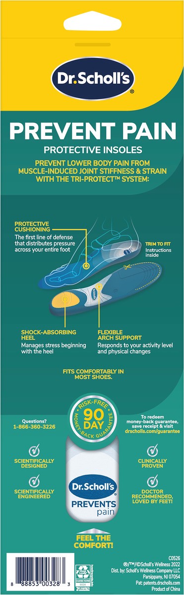 slide 3 of 3, Dr. Scholl's Prevent Pain Men's Insoles - Size (8-14), 1 ct