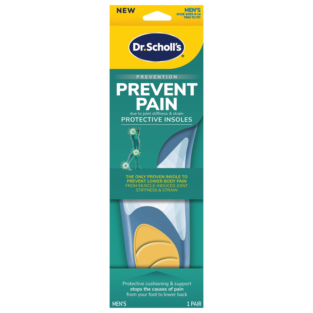 slide 1 of 3, Dr. Scholl's Prevent Pain Men's Insoles - Size (8-14), 1 ct