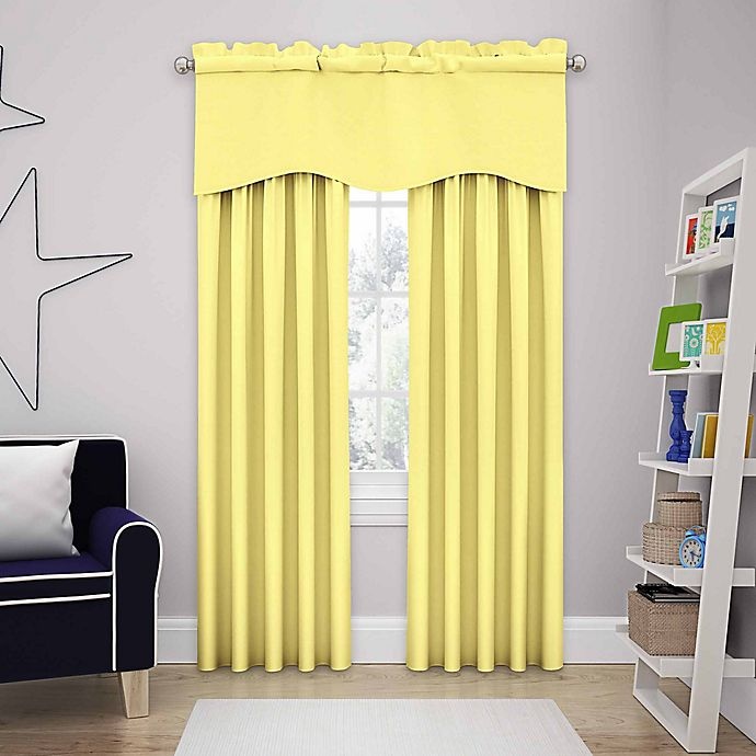 slide 2 of 2, Eclipse Kendall Rod Pocket Room Darkening Window Curtain Panel - Lemon, 95 in