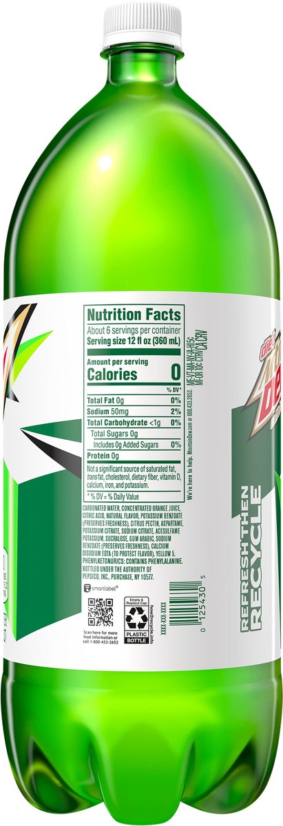 slide 4 of 4, Mountain Dew Diet Caffeine Free Soda Citrus - 2.10 qt, 2.10 qt