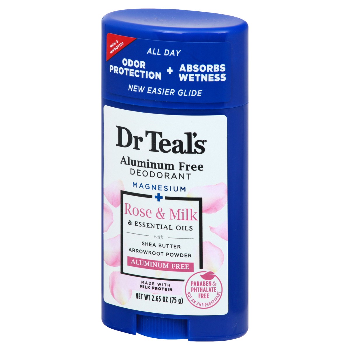 slide 5 of 9, Dr. Teal's Aluminum Free Deodorant Rose & Milk, 2.65 oz