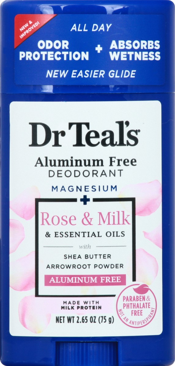 slide 3 of 9, Dr. Teal's Aluminum Free Deodorant Rose & Milk, 2.65 oz