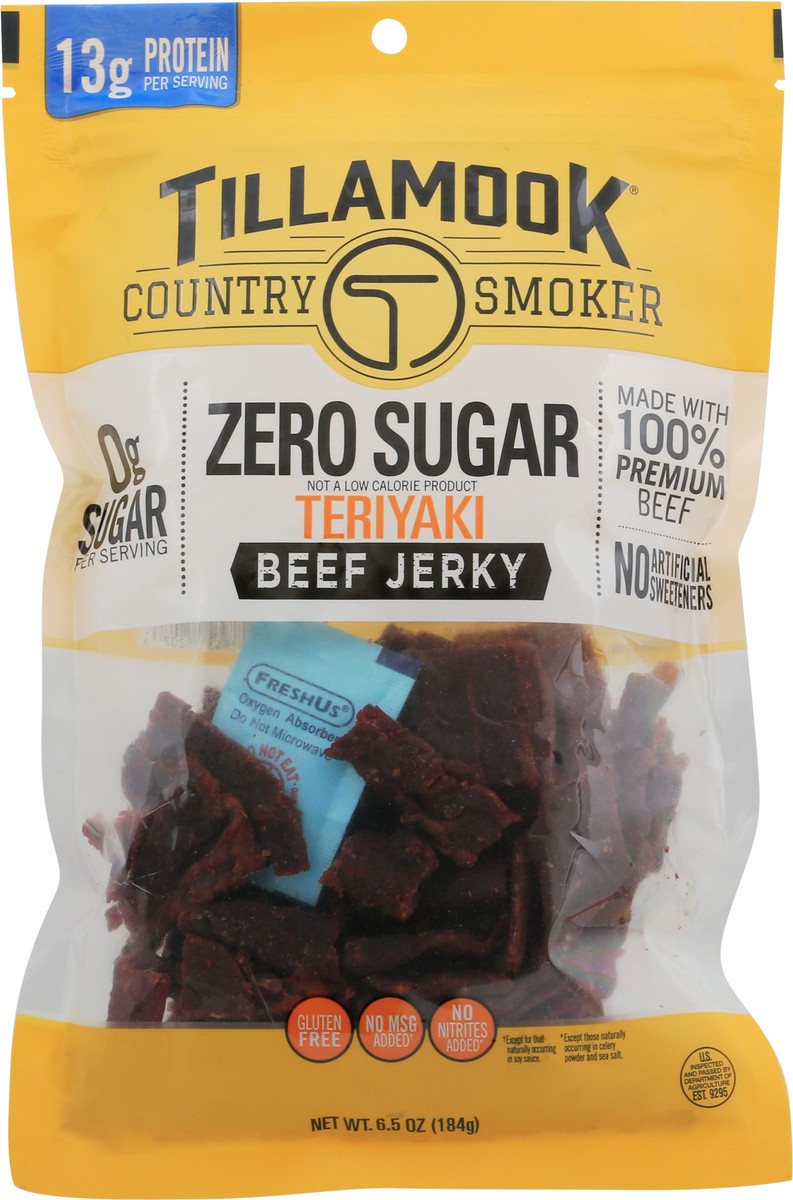 slide 7 of 14, Tillamook Country Smoker Zero Sugar Teriyaki Beef Jerky - 6.5 oz, 6.5 oz