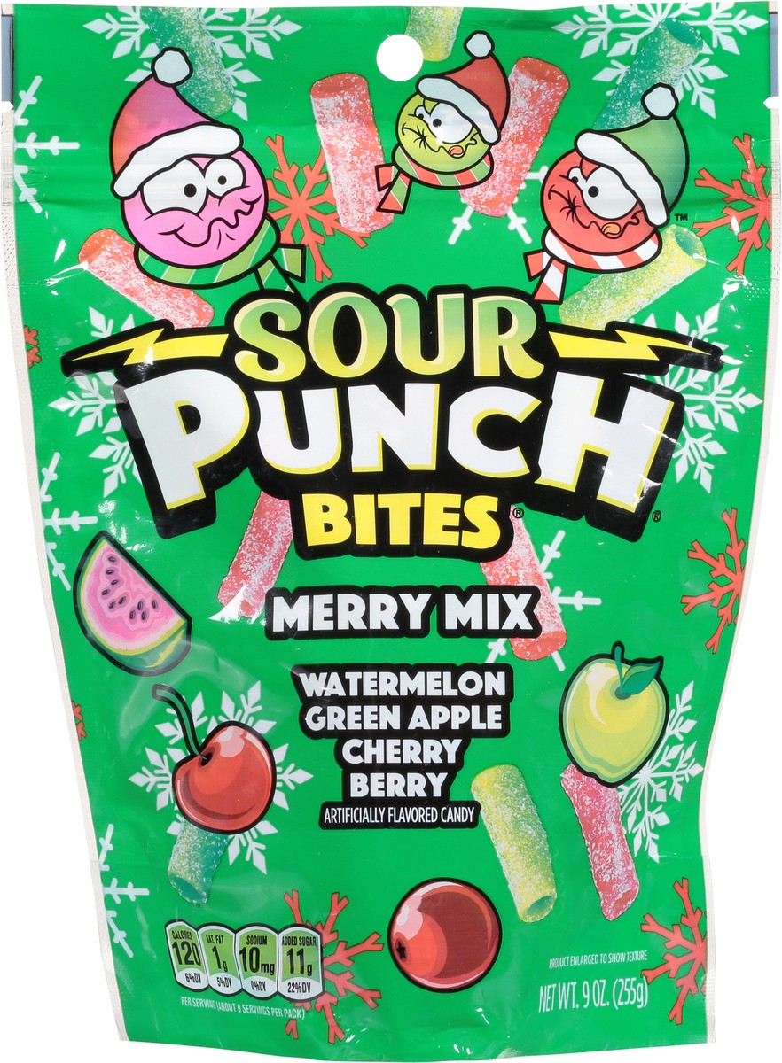 slide 4 of 9, Sour Punch Bites Merry Mix Candy - 9 oz, 9 oz