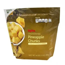 Hy-vee Freshly Frozen Unsweetened Pineapple Chunks