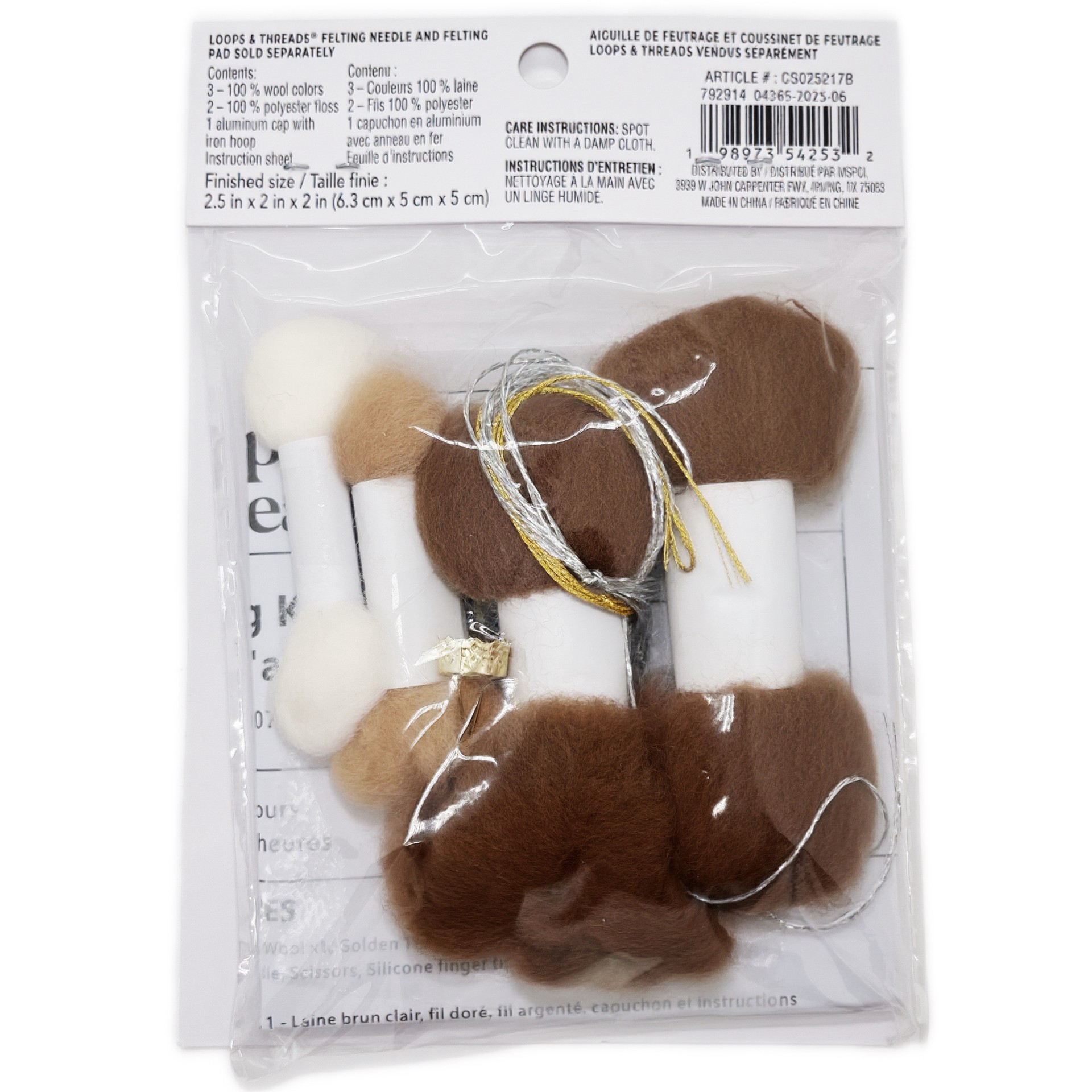 slide 2 of 9, Christmas Frosted Pinecone Ornament Felting Kit By Loops & Threads, 5 in x 2 in x 2 in