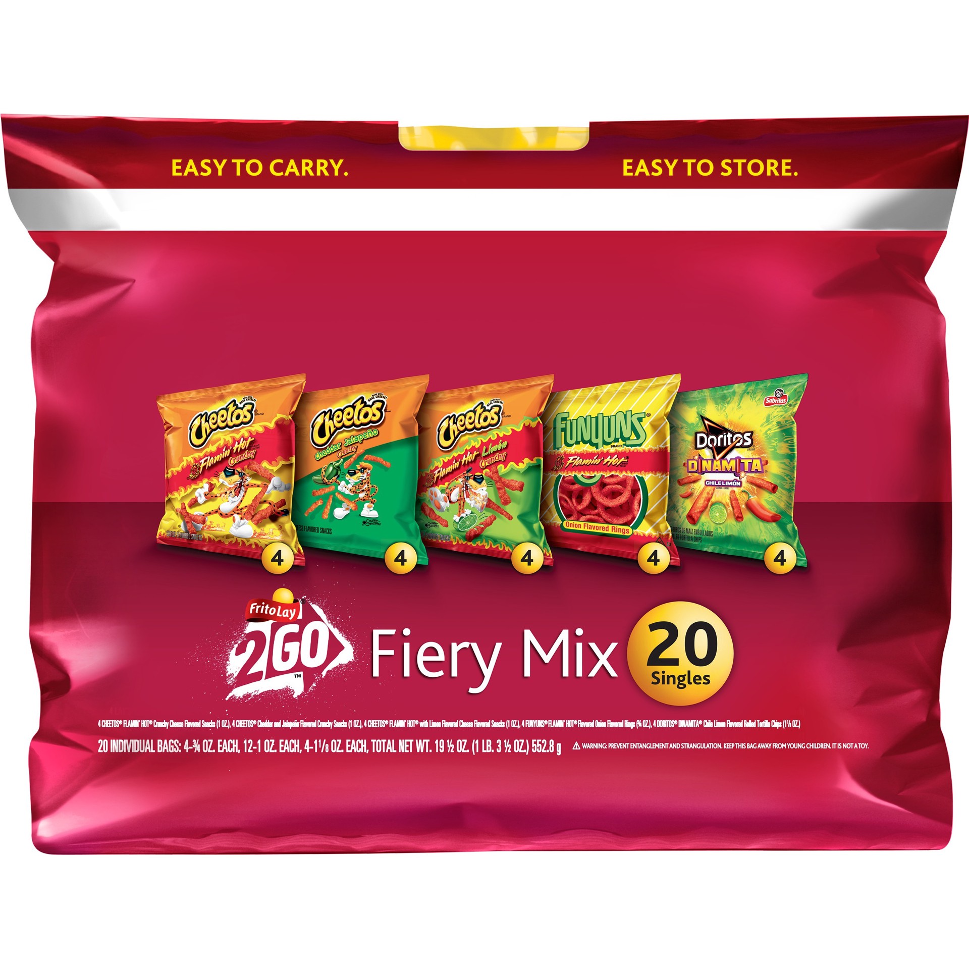 slide 1 of 5, Frito Lay Variety Pack Frito Lay Snacks Fiery Mix 19 1/2 Oz 20 Count, 19.5 oz