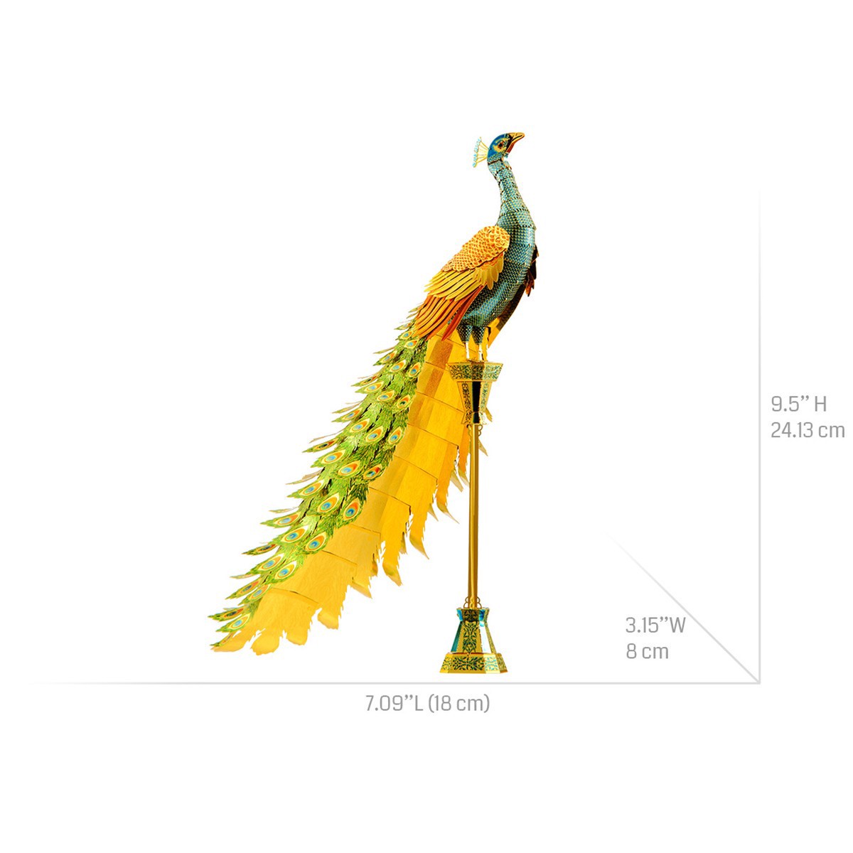 slide 6 of 12, Fascinations Metal Earth Premium Series Peacock Metal Model Kit, 7.09 in x 3.15 in x 9.5 in