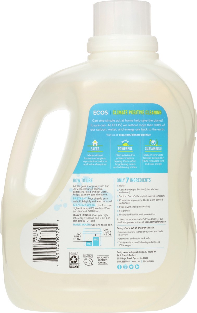 slide 7 of 13, ECOS Plant Powered Hypoallergenic Magnolia & Lily Laundry Detergent 170 fl oz, 170 fl oz