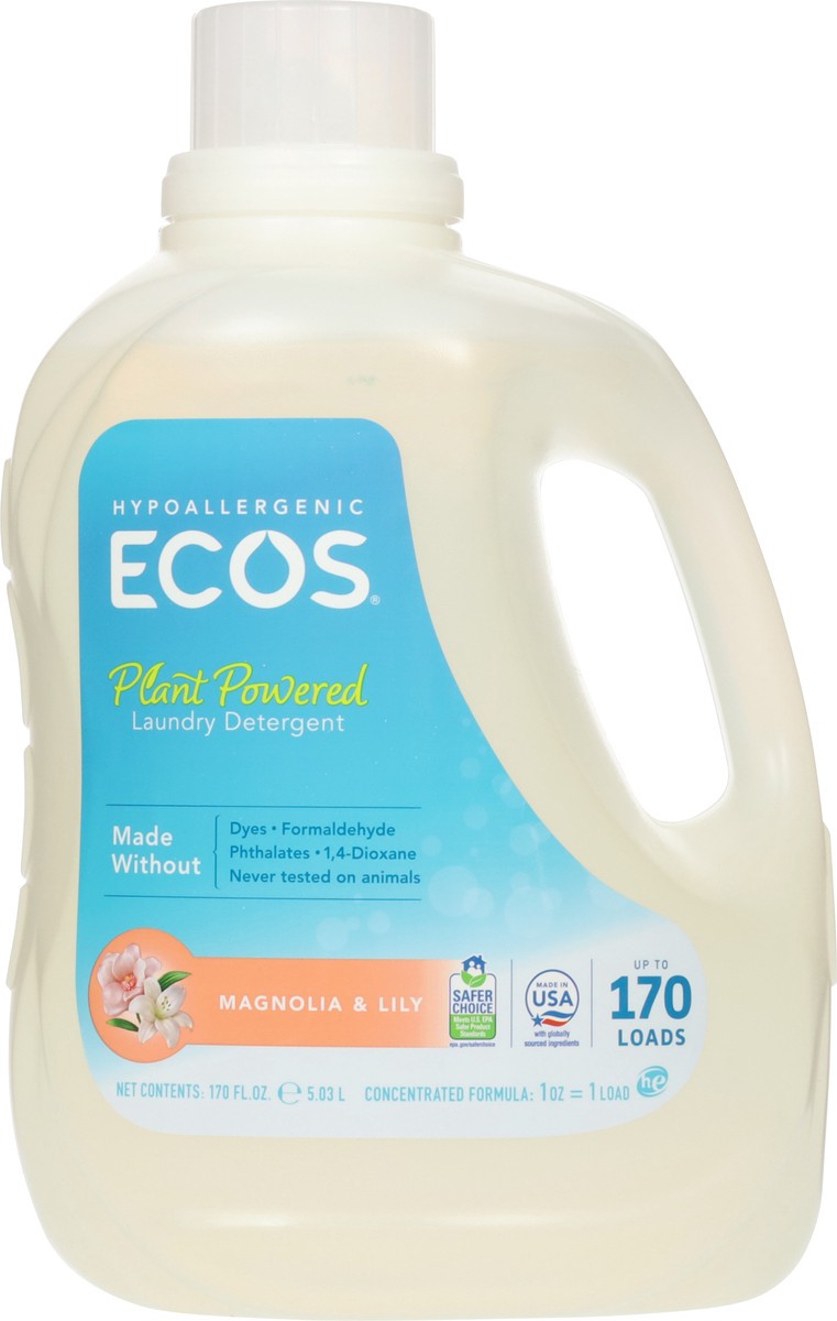 slide 11 of 13, ECOS Plant Powered Hypoallergenic Magnolia & Lily Laundry Detergent 170 fl oz, 170 fl oz