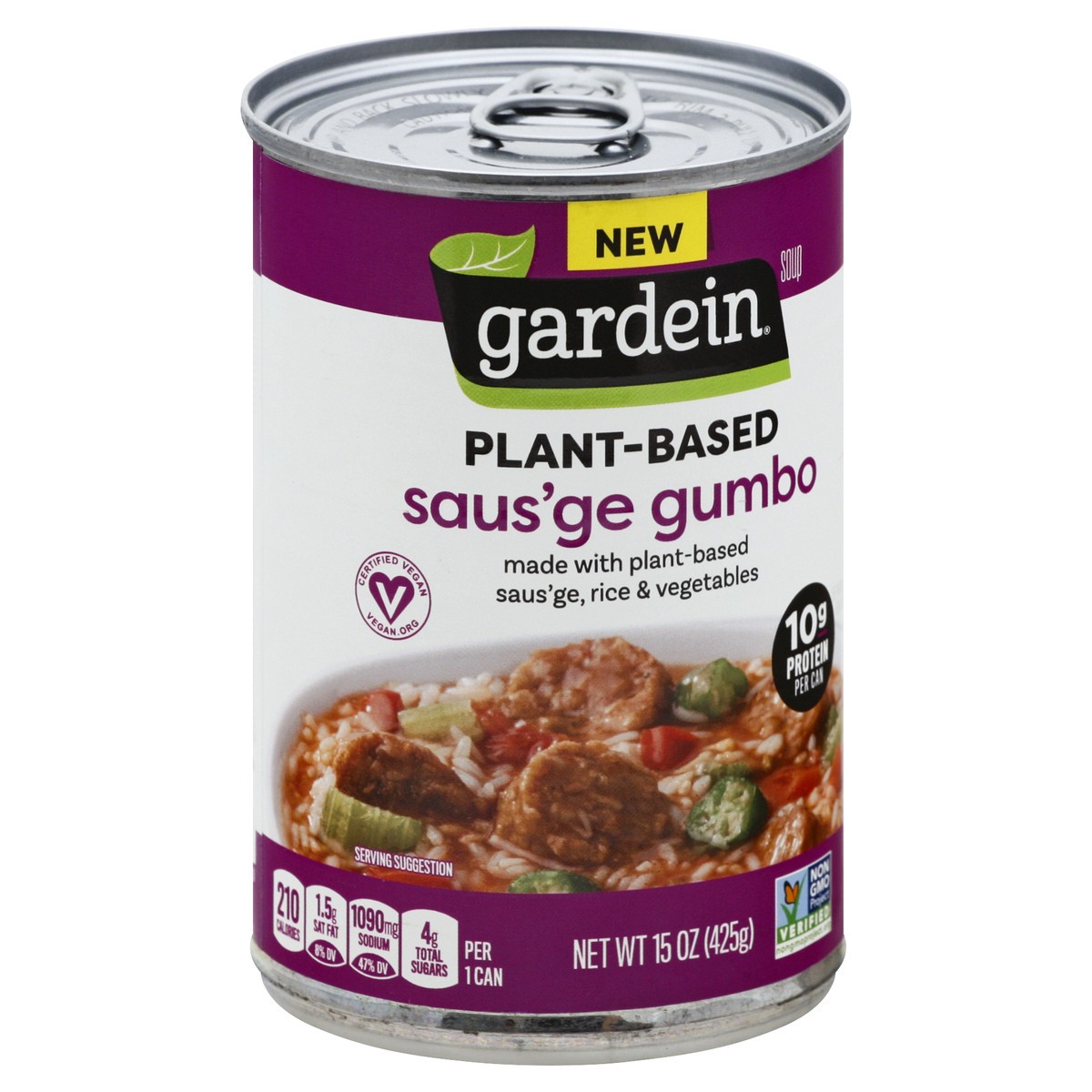 slide 3 of 10, Gardein Plant-Based Saus'ge Gumbo Soup 15 oz, 1 ct