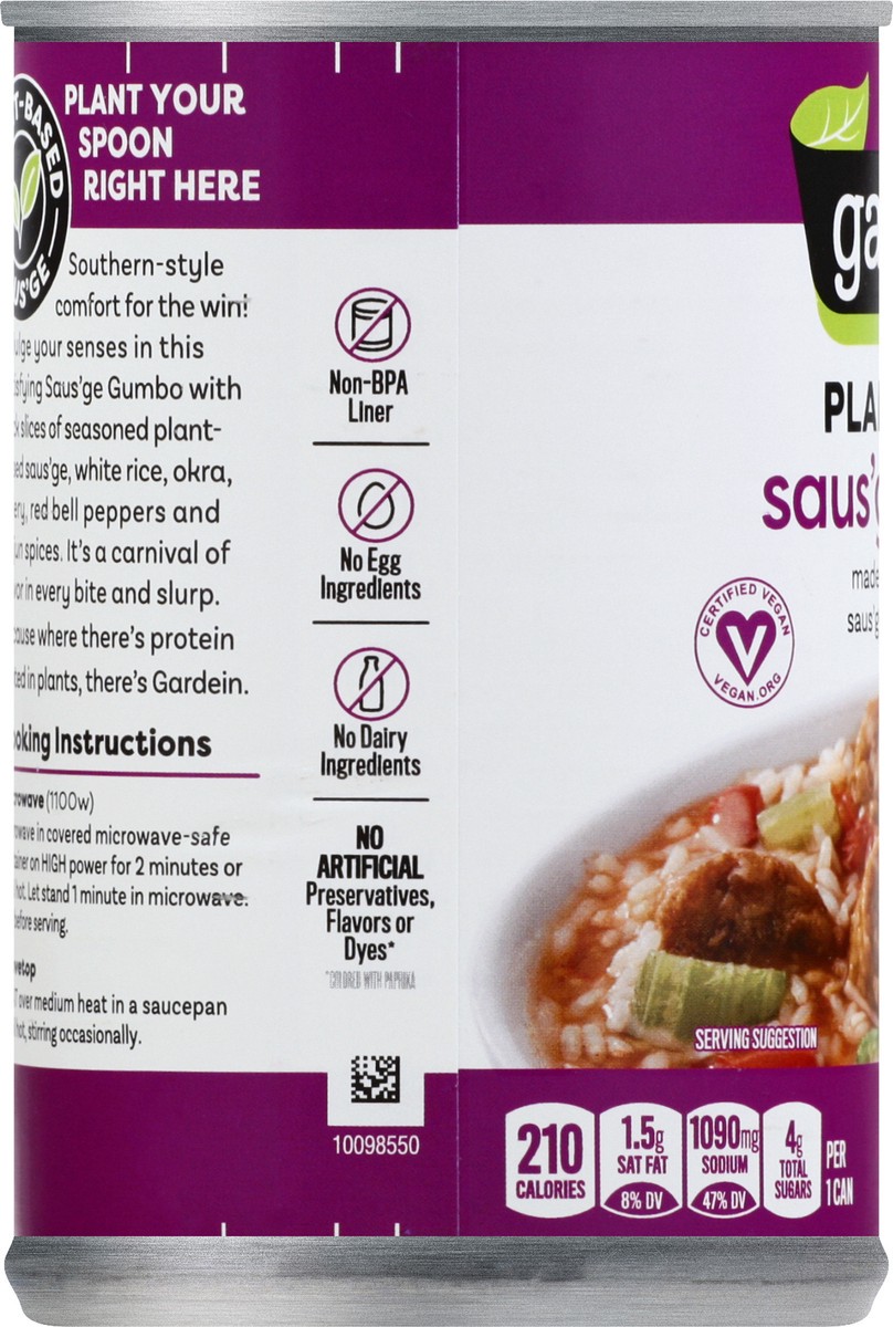 slide 8 of 10, Gardein Plant-Based Saus'ge Gumbo Soup 15 oz, 1 ct