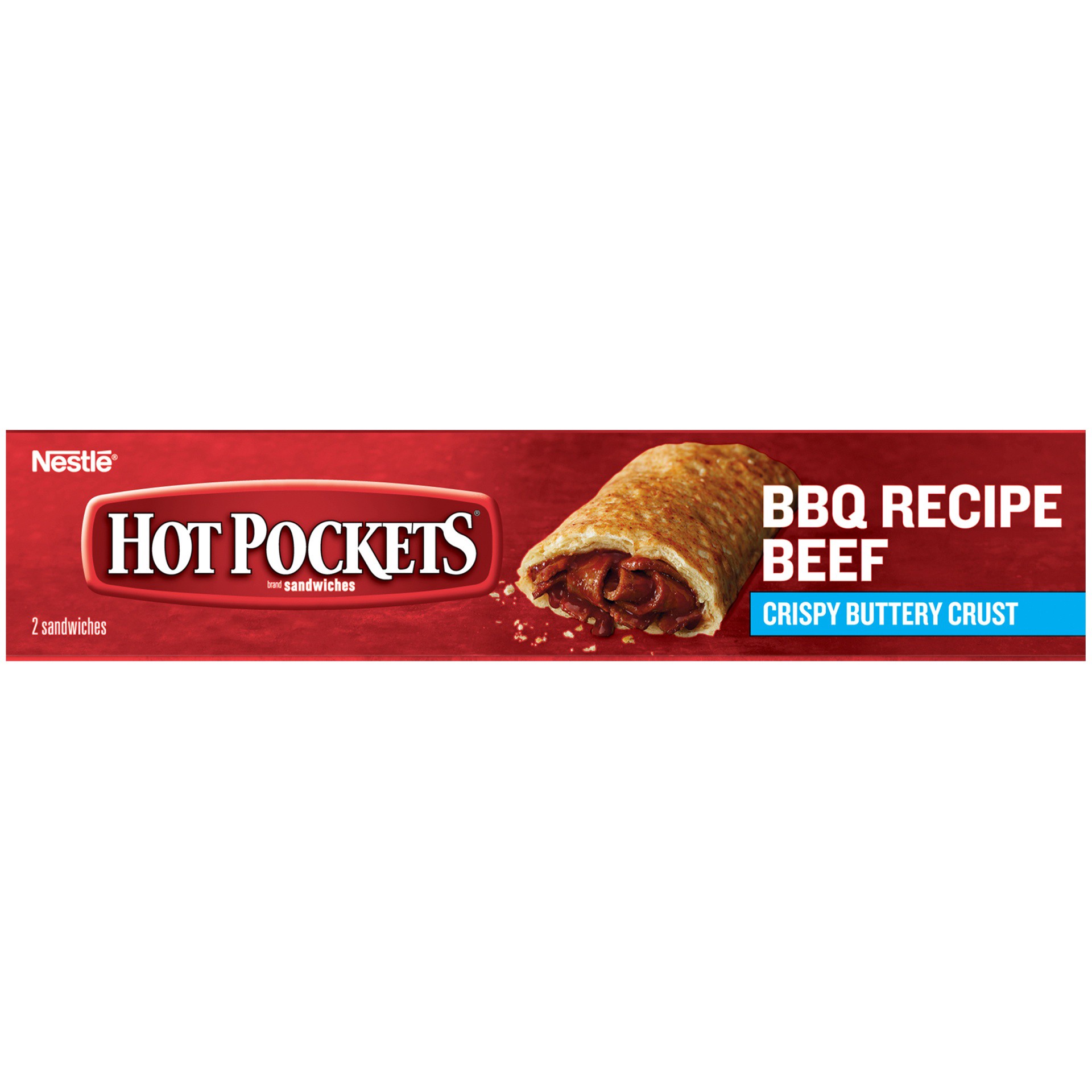 slide 3 of 10, Hot Pockets Frozen Snacks BBQ Recipe Beef Crispy Buttery Crust Frozen Sandwiches, 2 ct; 9 oz