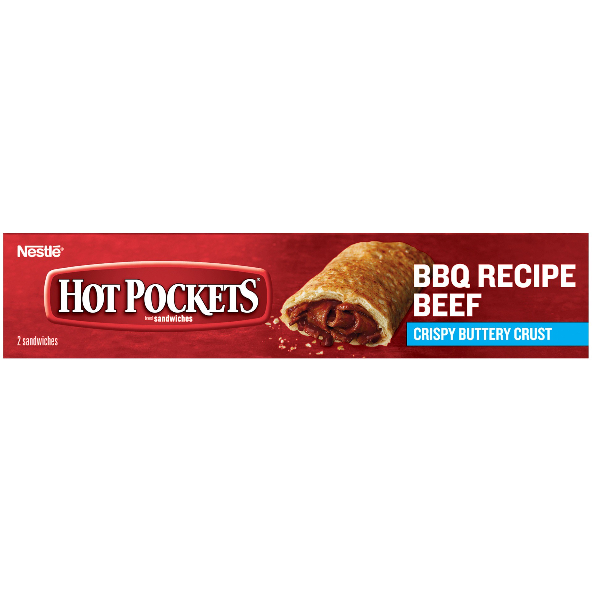 slide 8 of 10, Hot Pockets BBQ Recipe Beef Crispy Buttery Crust Frozen Snacks, 2 ct; 9 oz