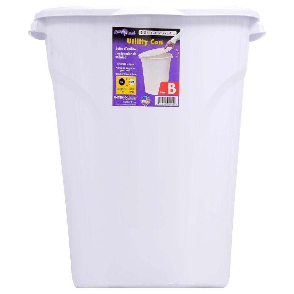 slide 1 of 1, Sterilite Latching Utility Can - White, 24 qt