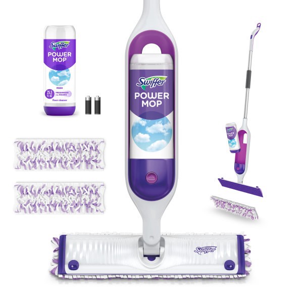 slide 8 of 10, Swiffer Power Mop Starter Kit Non-Peggable, 1 ct
