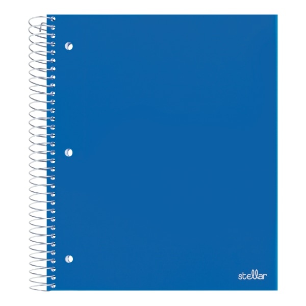 slide 1 of 4, Office Depot Brand Stellar Poly Notebook, 8-1/2'' X 11'', 3 Subject, Wide Ruled, 300 Pages (150 Sheets), Blue, 150 ct