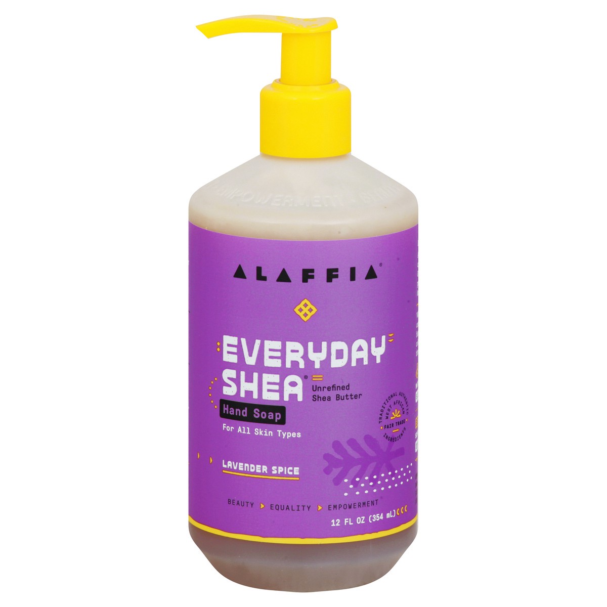 slide 1 of 12, Alaffia Lavender Spice Hand Soap 12 oz, 1 ct