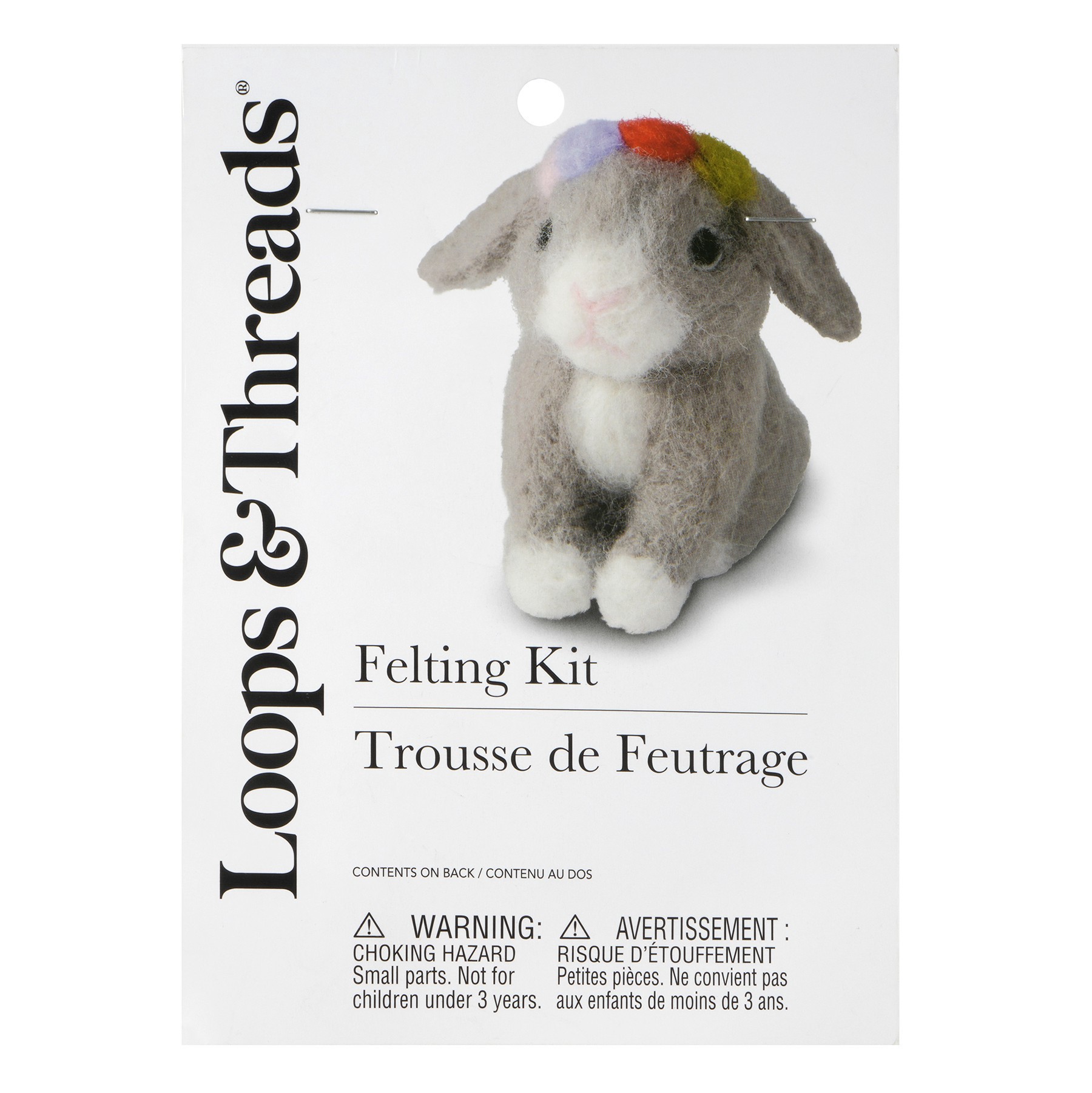 slide 4 of 4, Bunny Felting Kit By Loops & Threads, 3 in