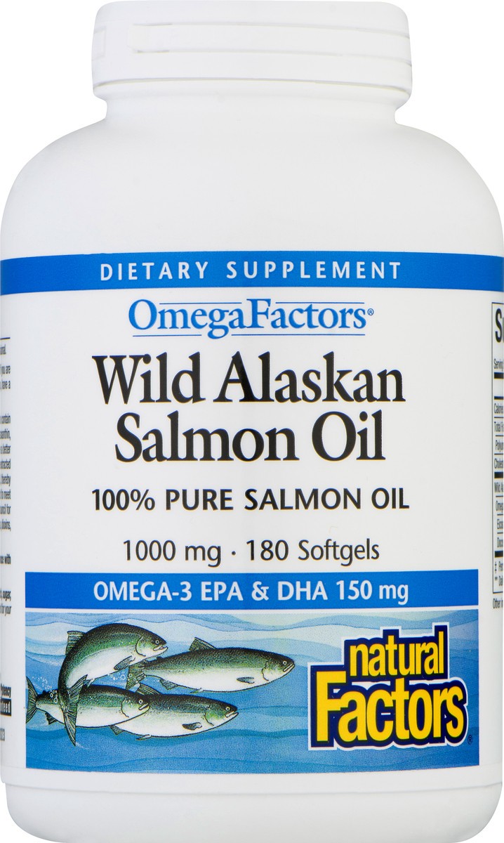 slide 4 of 7, Natural Factors Wild Alaskan Salmon Oil, 408 g