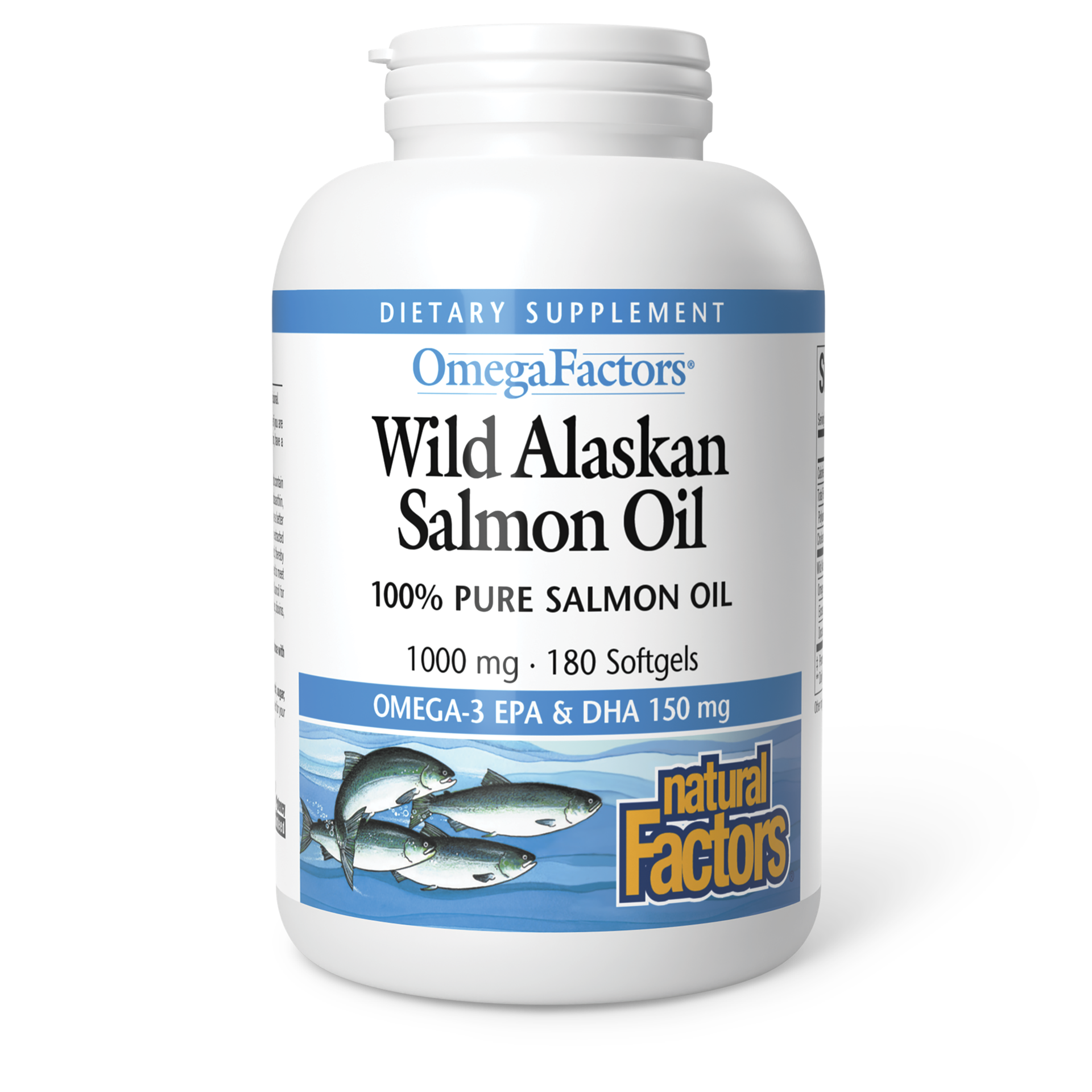 slide 1 of 7, Natural Factors Wild Alaskan Salmon Oil, 408 g