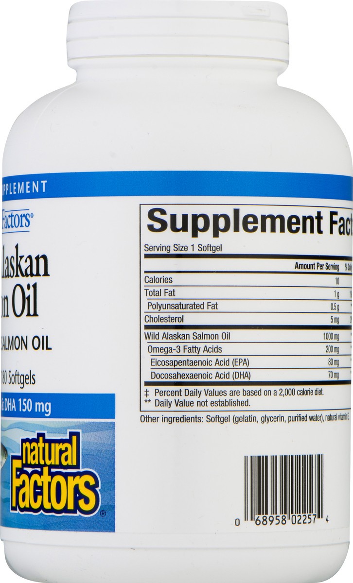 slide 2 of 7, Natural Factors Wild Alaskan Salmon Oil 180 ea, 180 ct